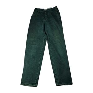 Zena Jeans Womens Size‎ 9 Dark Green Denim High Waisted Straight Leg Jeans